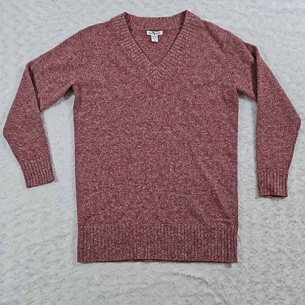 Athleta womens size small vital v-neck tunic decadent red wool cashmere blend